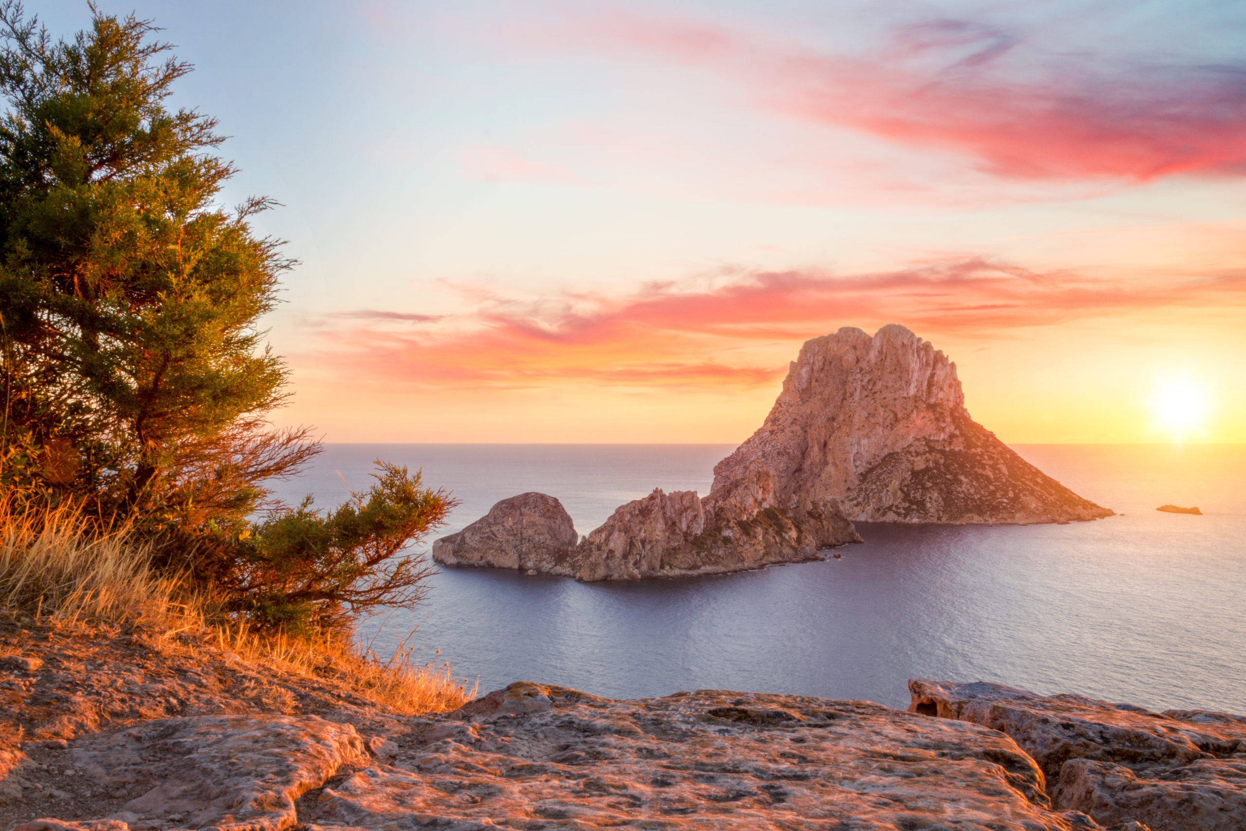 Es Vedra at sunset, Ibiza, Spain